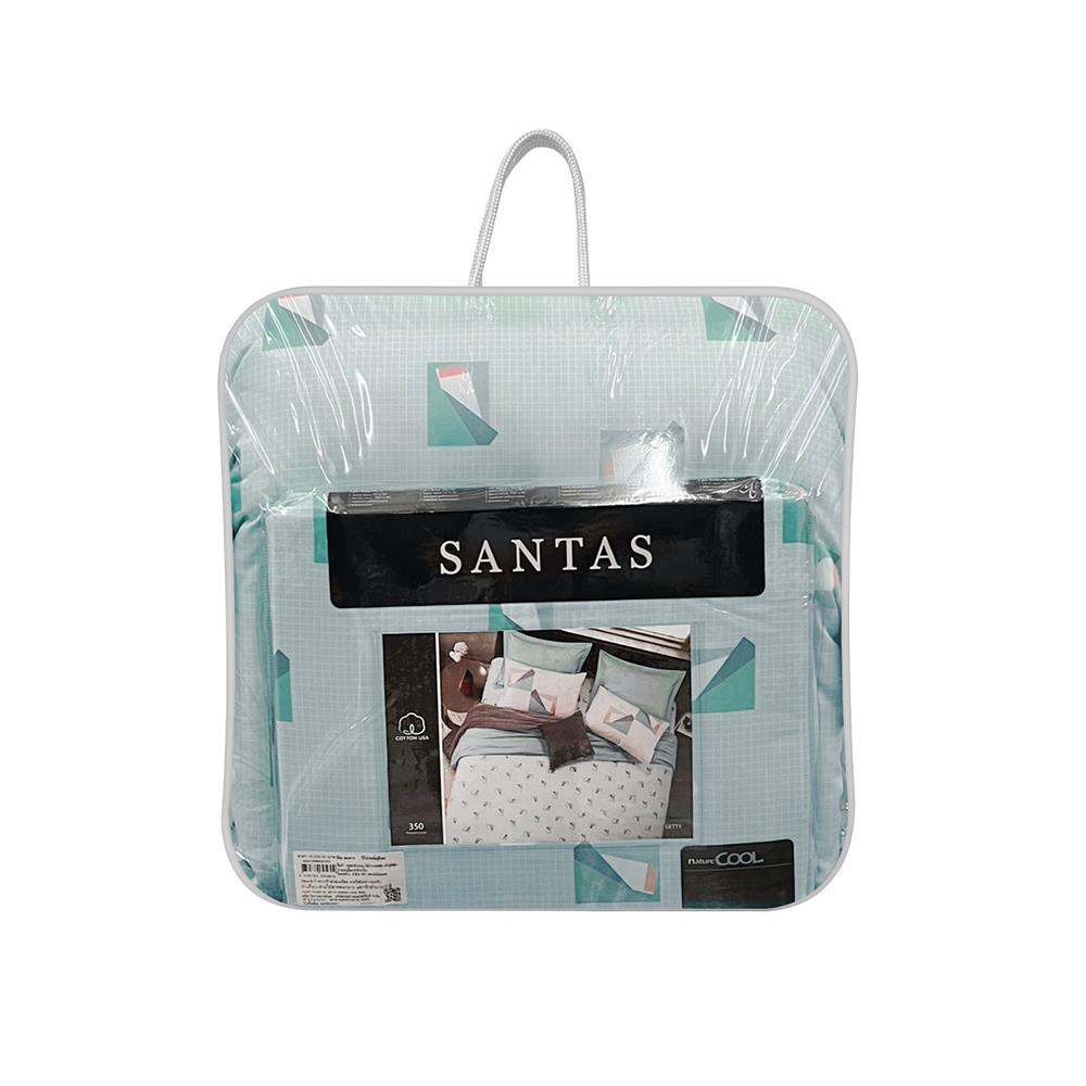 ชุดผ้าปูที่นอน 5 ฟุต 7 ชิ้น SANTAS COTTON USA GETTY สี GREEN