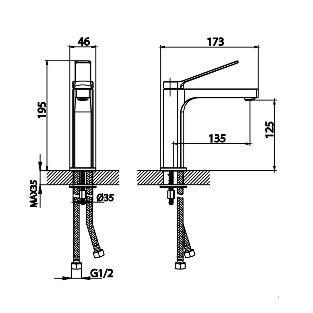ก๊อกอ่างล้างหน้าผสม COTTO CT2381A(PA)