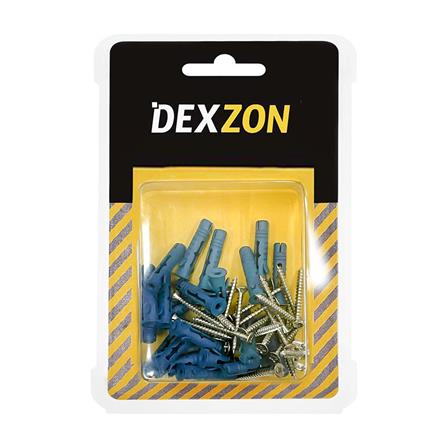 พุกอิฐมวลเบาพร้อมสกรู DEXZON เบอร์ 8 แพ็ก 25 ชิ้น สีน้ำเงิน_2