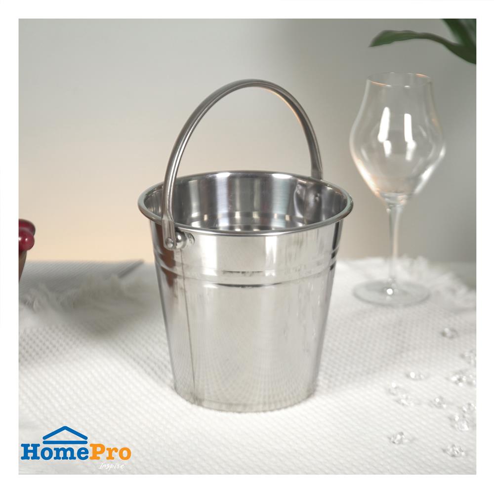 ถังน้ำแข็งสเตนเลส 18 ซม. KECH สีเงิน