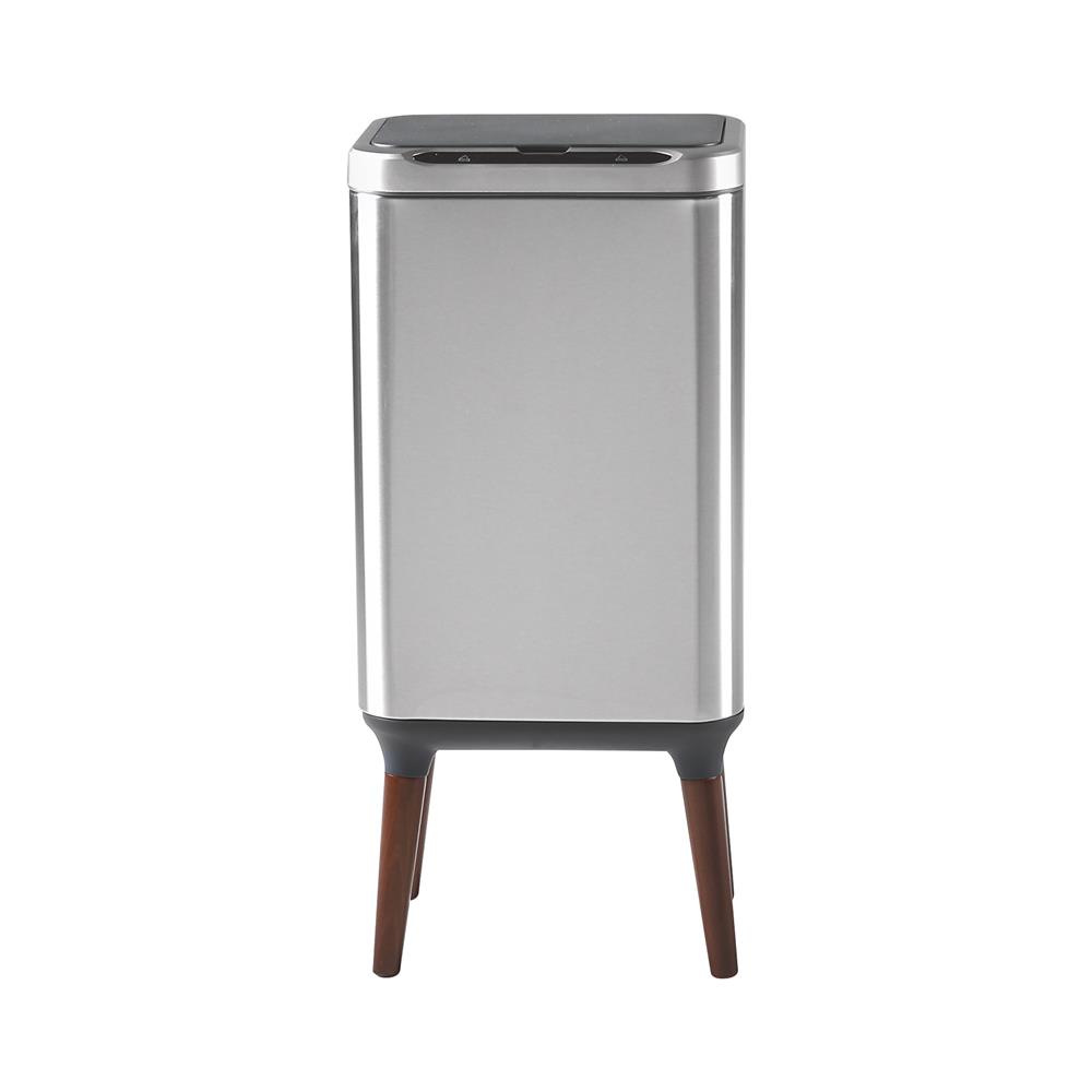 ถังขยะอัจฉริยะพร้อมขาไม้ ACCO 13 ลิตร สีเงิน