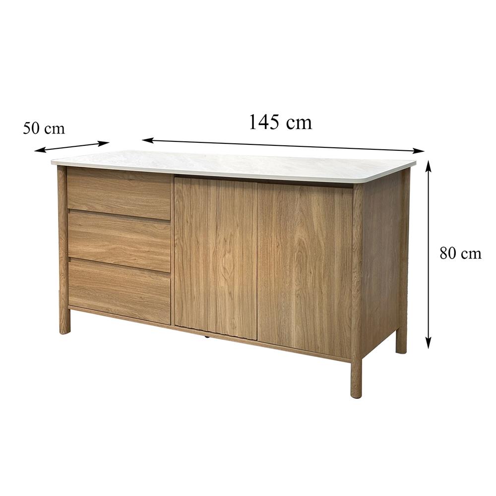 ตู้เตี้ยบานผสม FURDINI TERRA 145 ซม. สีโอ๊ค