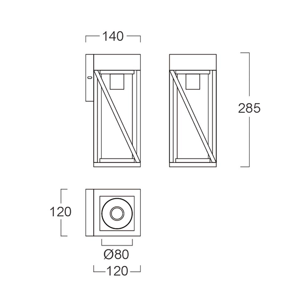 ไฟกิ่งภายนอก L&E 36-01971 สีดำ
