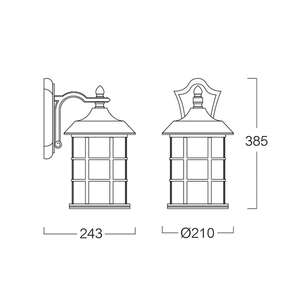 ไฟกิ่งภายนอก L&E 36-01974 สีดำ