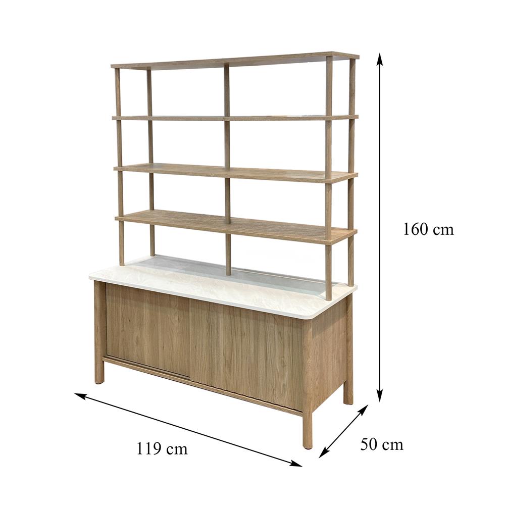 ชั้นวางของหน้าบานผสม FURDINI TERRA 119 ซม. สีโอ๊ค
