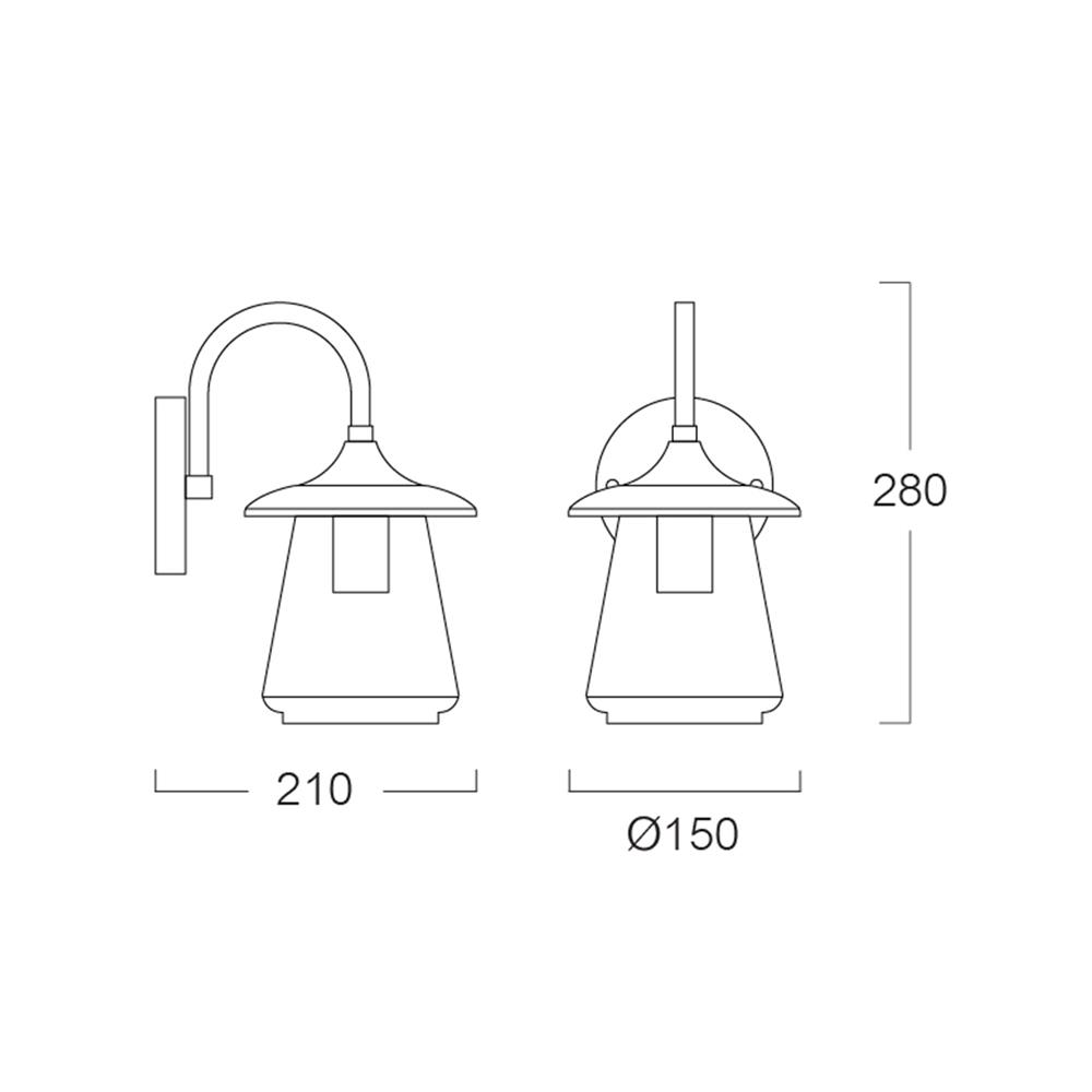 ไฟกิ่งภายนอก L&E 36-01973 สีดำ