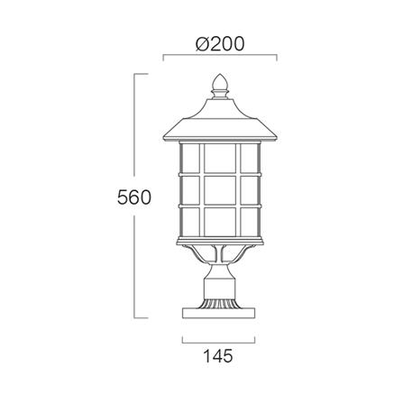 ไฟหัวเสา L&E 36-01975 สีดำ_4