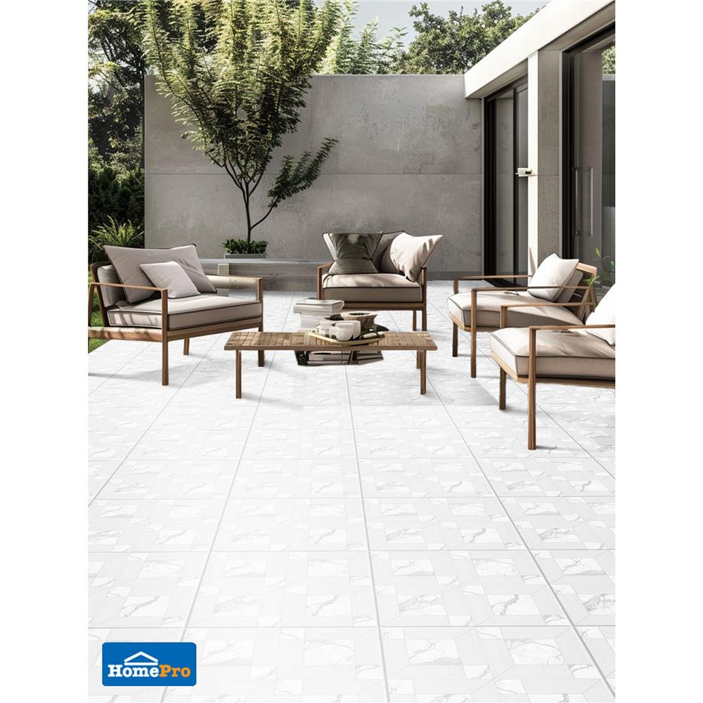 กระเบื้องพื้น 18x18 TARA บาร์เร็ท สีขาว PM 1 ตร.ม.