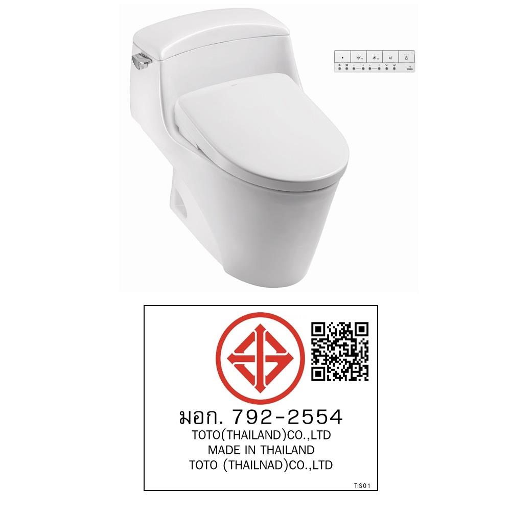 สุขภัณฑ์ 1 ชิ้น พร้อมฝารองนั่งอัตโนมัติ TOTO CW923SW6 4.8 ลิตร สีขาว