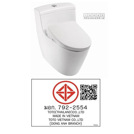 สุขภัณฑ์ 1 ชิ้น พร้อมฝารองนั่งอัตโนมัติ TOTO CW636SW6 4.5/3 ลิตร สีขาว_8