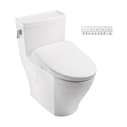 สุขภัณฑ์ 1 ชิ้น พร้อมฝารองนั่งอัตโนมัติ TOTO CW624SW6 4.8 ลิตร สีขาว_0