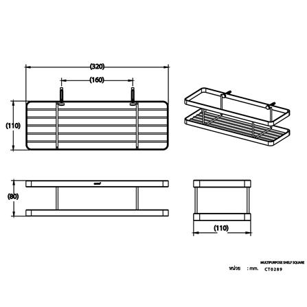 ตะแกรงวางของ 1 ชั้น COTTO CT0289 สเตนเลส_2
