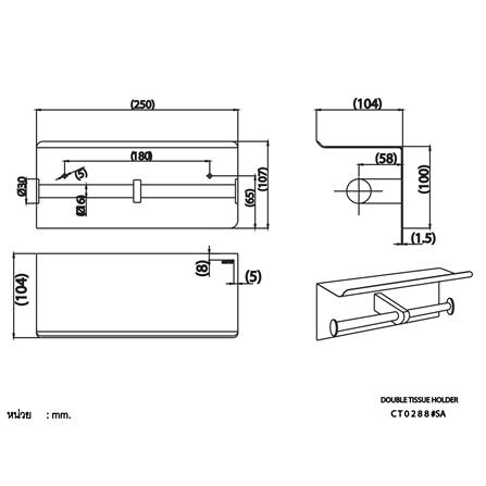 ที่ใส่กระดาษ COTTO CT0288(SA) สีโครม_1