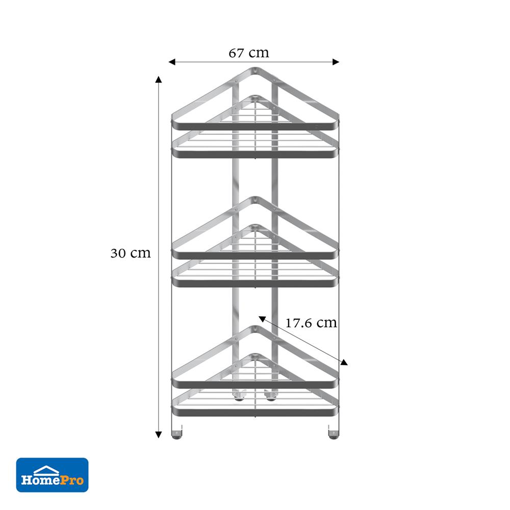 ชั้นวางของเข้ามุมตั้งพื้น MOYA F28601 สเตนเลส