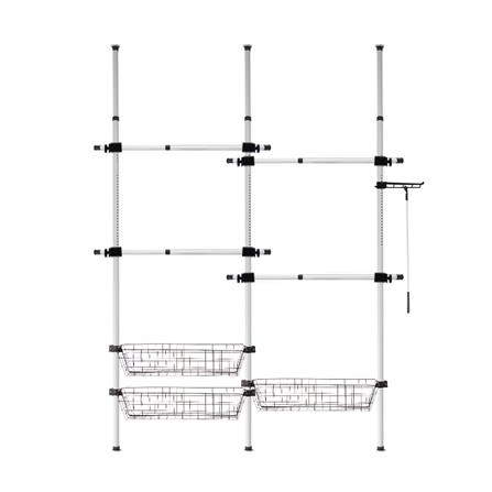 ราวแขวนผ้า 4 ราวแขวน 3 ตะกร้า TUGU R64W สีขาว_0