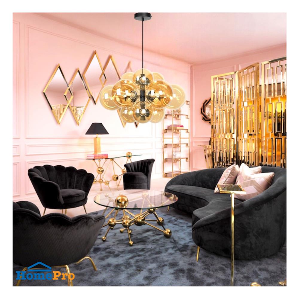 ไฟช่อ L&E 01-03107 สีชา/ดำ 12 หัว