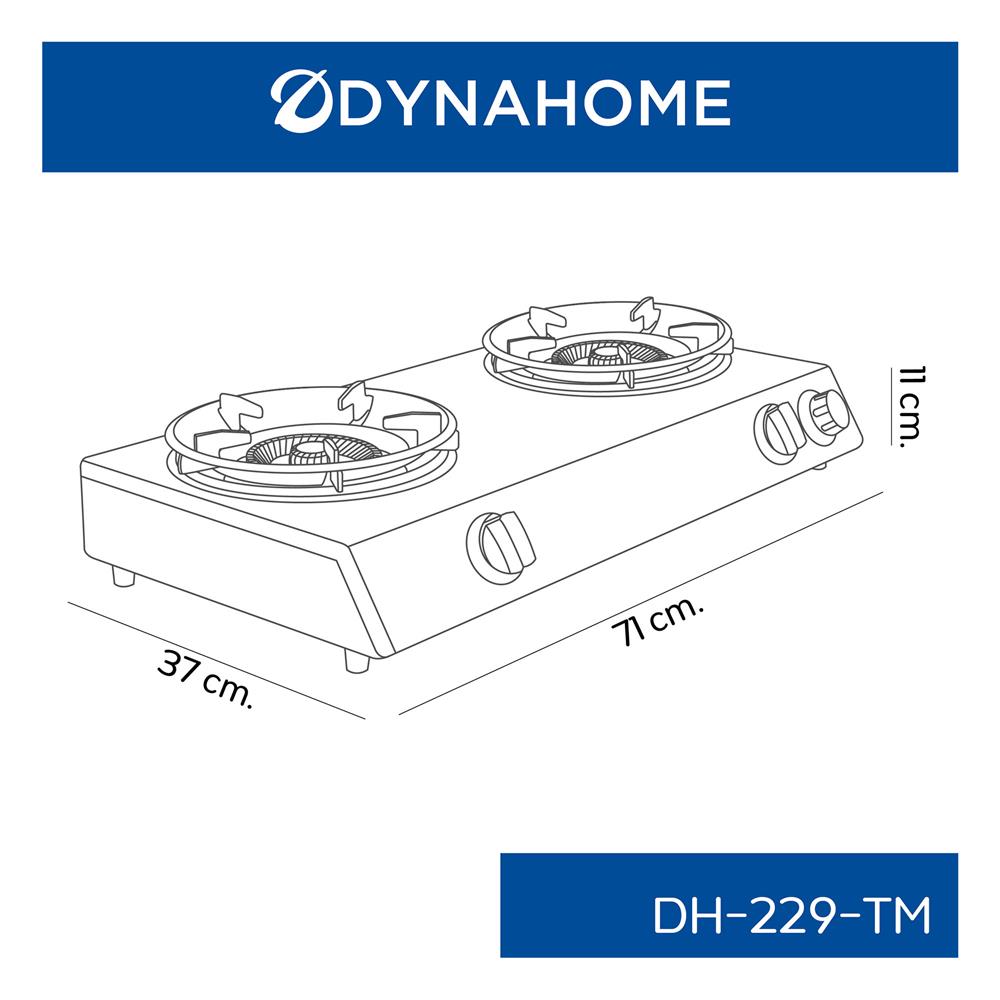 เตาแก๊สตั้งโต๊ะ 2 หัวแก๊ส DYNA HOME DH-229-TM
