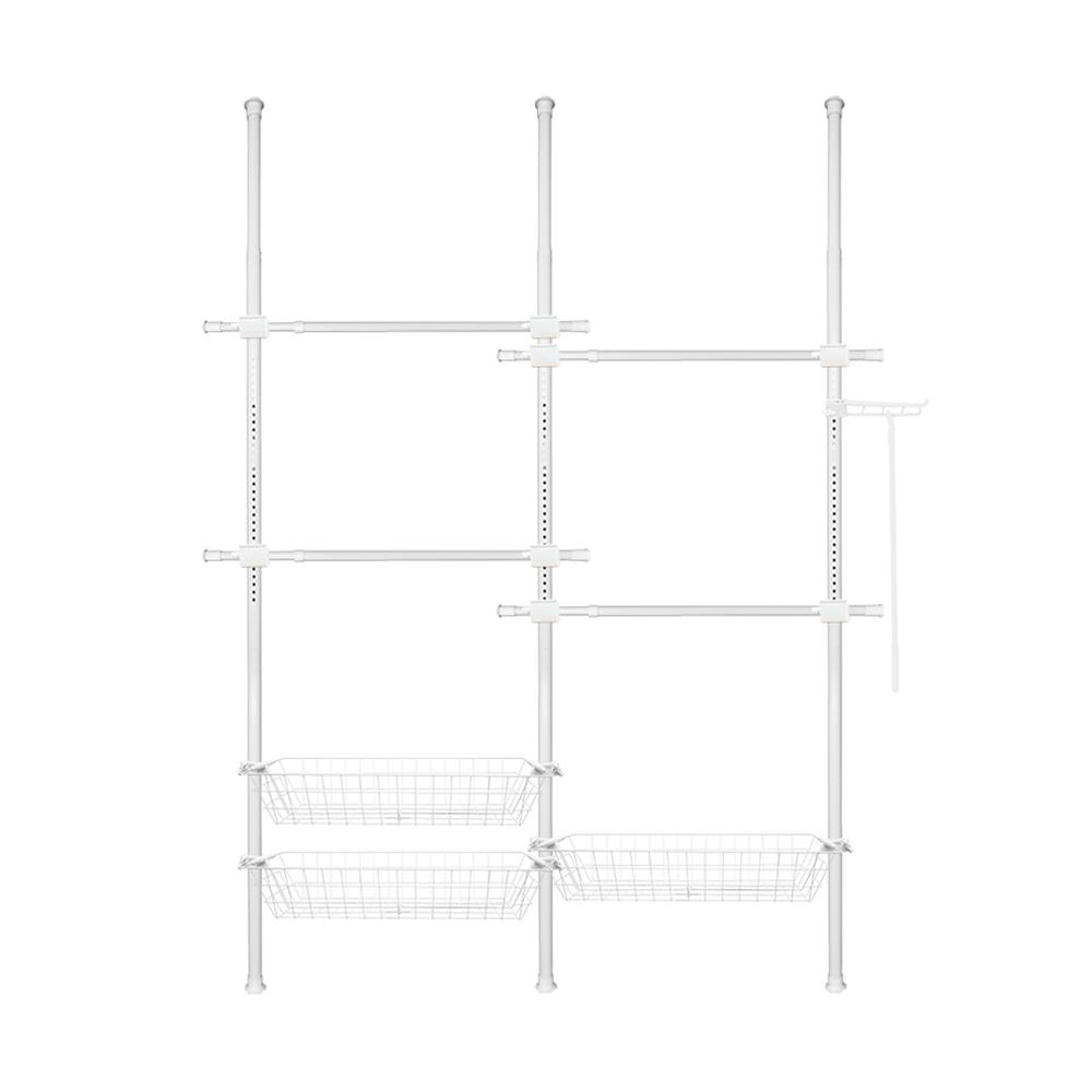 ราวแขวนผ้า 4 ราวแขวน 3 ตะกร้า TUGU R64PW สีขาว_1