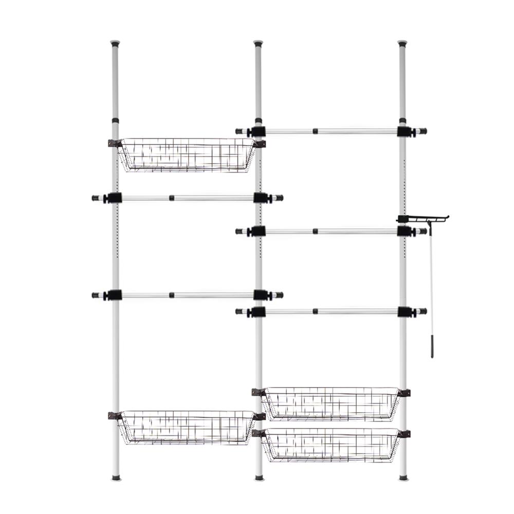 ราวแขวนผ้า 5 ราวแขวน 4 ตะกร้า TUGU R59W สีขาว_1