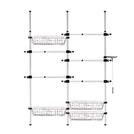 ราวแขวนผ้า 5 ราวแขวน 4 ตะกร้า TUGU R59W สีขาว_0