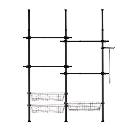 ราวแขวนผ้า 4 ราวแขวน 3 ตะกร้า TUGU R64B สีดำ_0