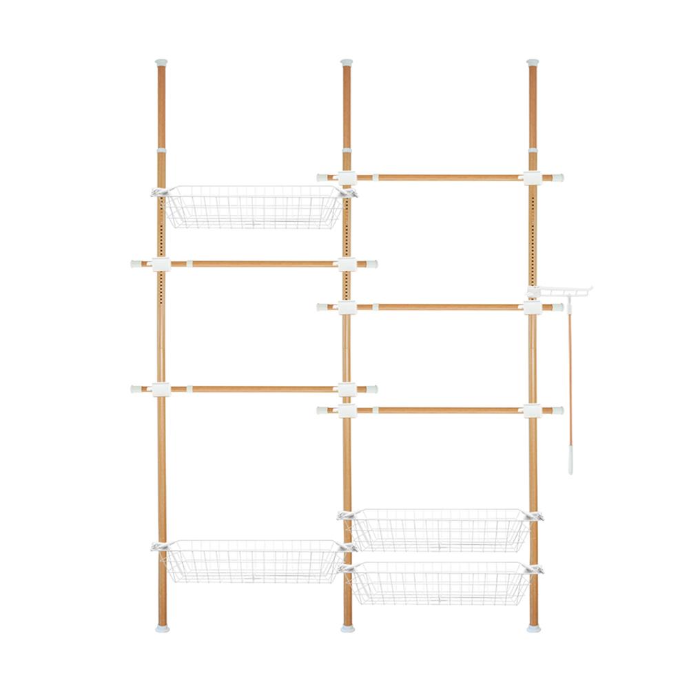 ราวแขวนผ้า 5 ราวแขวน 4 ตะกร้า TUGU R59M ลายไม้_1