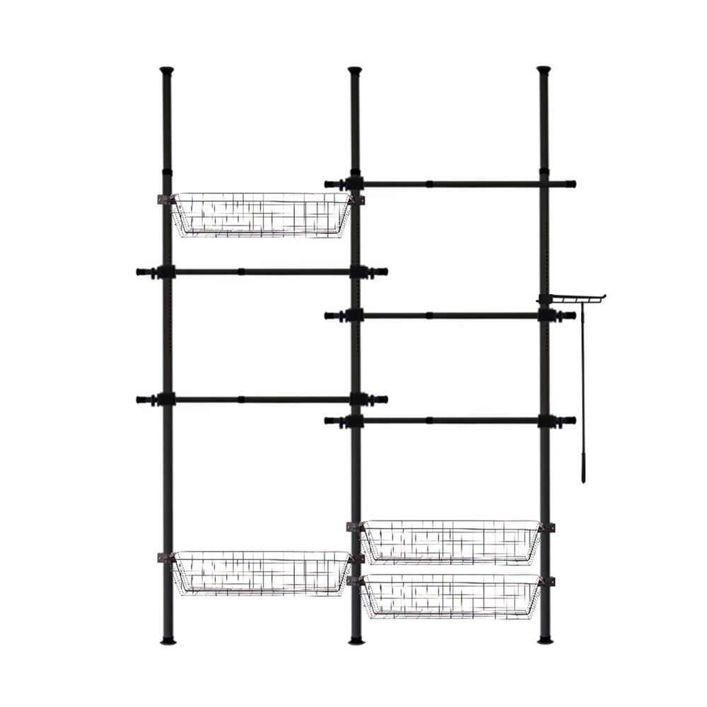 ราวแขวนผ้า 5 ราวแขวน 4 ตะกร้า TUGU R59B สีดำ_1