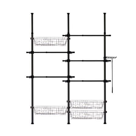 ราวแขวนผ้า 5 ราวแขวน 4 ตะกร้า TUGU R59B สีดำ_0