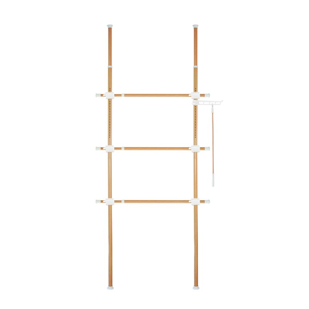 ราวแขวนผ้า 3 ราวแขวน TUGU R58M 110x50x300 ซม. ลายไม้_1