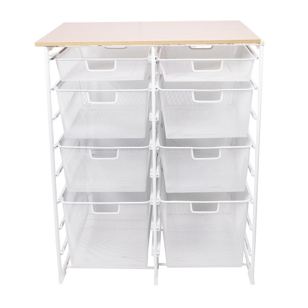 ชั้นลิ้นชัก 4 ชั้น พร้อม TOP ไม้ STACKO FLEXI 70.2x51.4x90 ซม. สีขาว