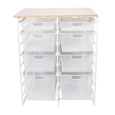 ชั้นลิ้นชัก 4 ชั้น พร้อม TOP ไม้ STACKO FLEXI 70.2x51.4x90 ซม. สีขาว_2