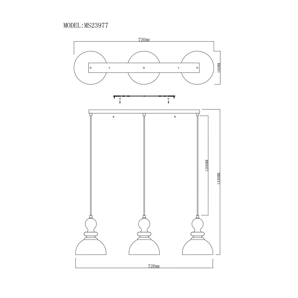 ไฟช่อ CARINI MS23977CAR 3 หัว สีดำ