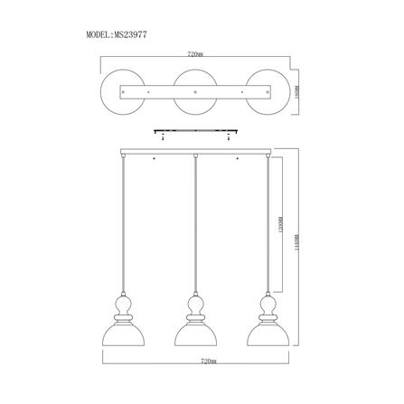 ไฟช่อ CARINI MS23977CAR 3 หัว สีดำ_5