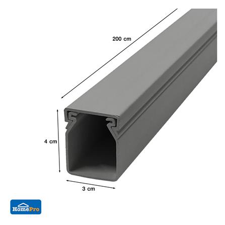 รางเก็บสายไฟวายเวย์ PVC ELECKTA 40X30 มม. 2 เมตร สีเทา_2
