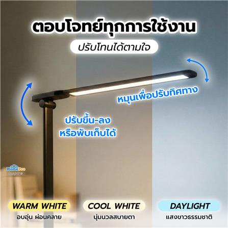 ไฟอ่านหนังสือ LED CARINI MT005BK 5 วัตต์ สีดำ_6