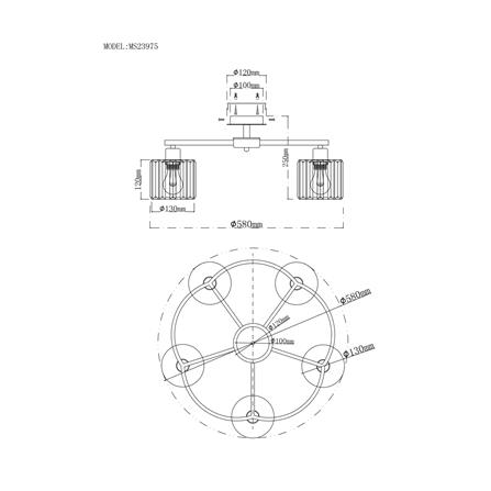 ไฟถาด CARINI MS23975 สีทอง/ใส 5 หัว_6