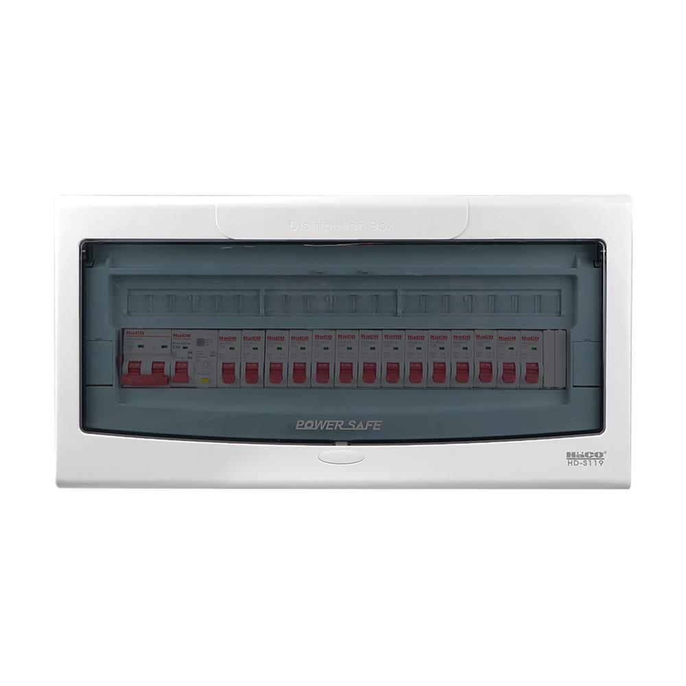 ชุดตู้คอนซูเมอร์ยูนิต 14 ช่อง เมนกันดูด 50 แอมป์ HACO