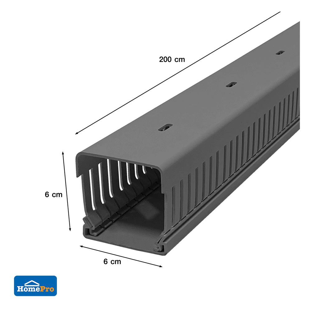 รางเก็บสายไฟวายดักส์ ELECKTA 60X60 มม. 2 ม. สีเทา