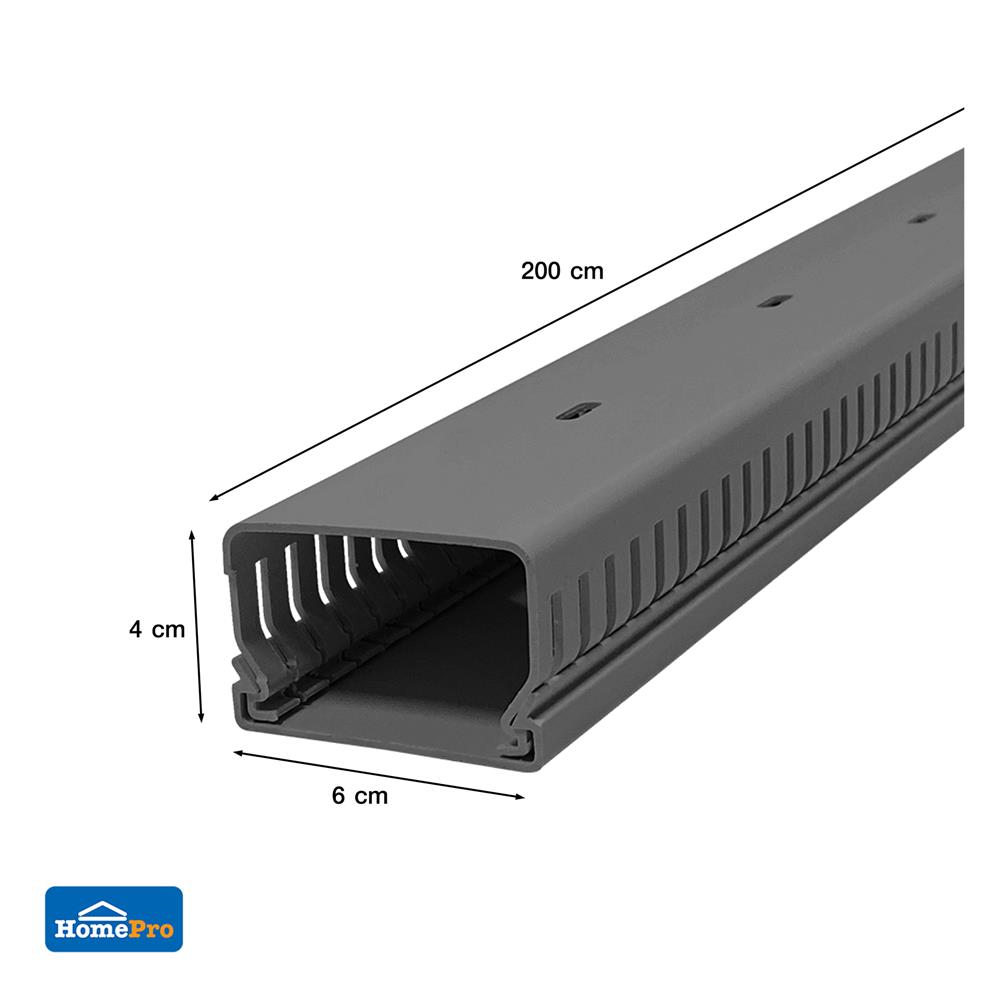 รางเก็บสายไฟวายดักส์ ELECKTA 40X60 มม. 2 ม. สีเทา