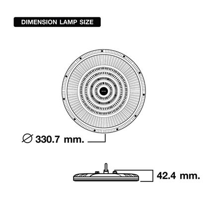 โคมไฮเบย์ LED RACER BRAVO 220 วัตต์ DAYLIGHT สีเทา_4