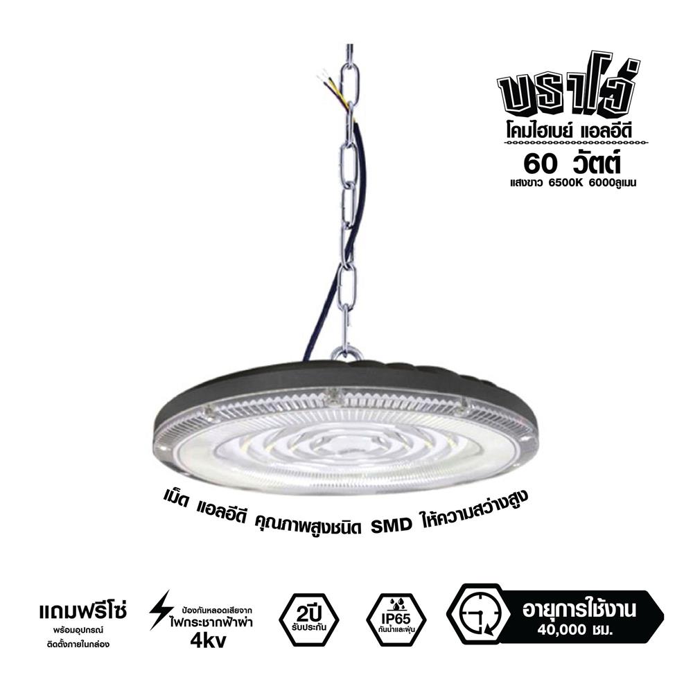 โคมไฮเบย์ LED RACER BRAVO 60 วัตต์ DAYLIGHT สีเทา