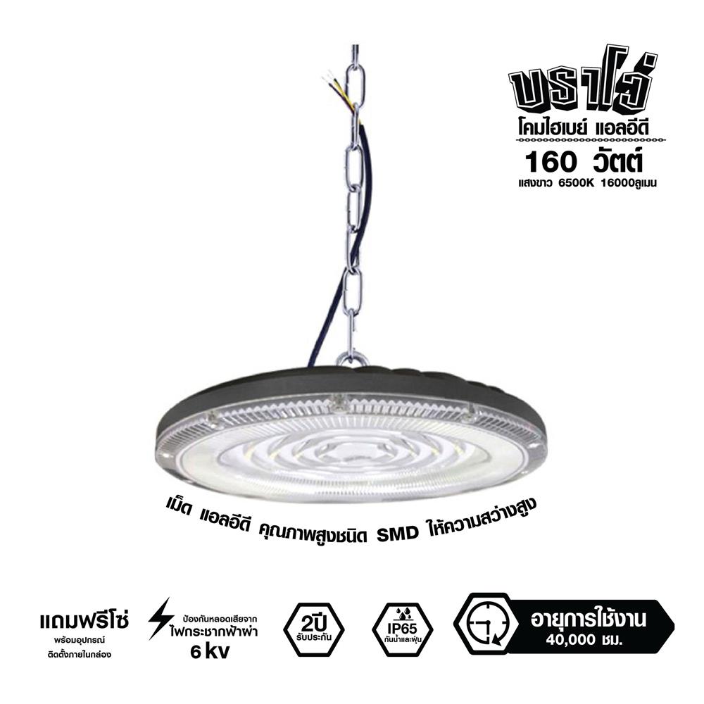 โคมไฮเบย์ LED RACER BRAVO 160 วัตต์ DAYLIGHT สีเทา