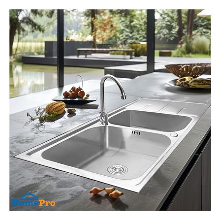 ซิงค์ฝัง 2 หลุม 1 ที่พัก AXIA RIVIERA PRO120 สีเงิน_4