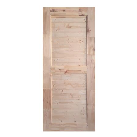 ประตูไม้สนนิวซีแลนด์ ไม่เจาะลูกบิด MODERN DOORS EXPO79 ลวดลาย 80x200 ซม. สีธรรมชาติ_0