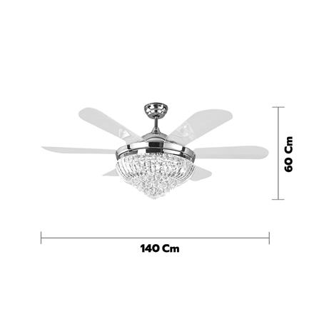 พัดลมโคมไฟ CARINI LED UFO-04-TSV 56 นิ้ว สีขาว/เงิน_4