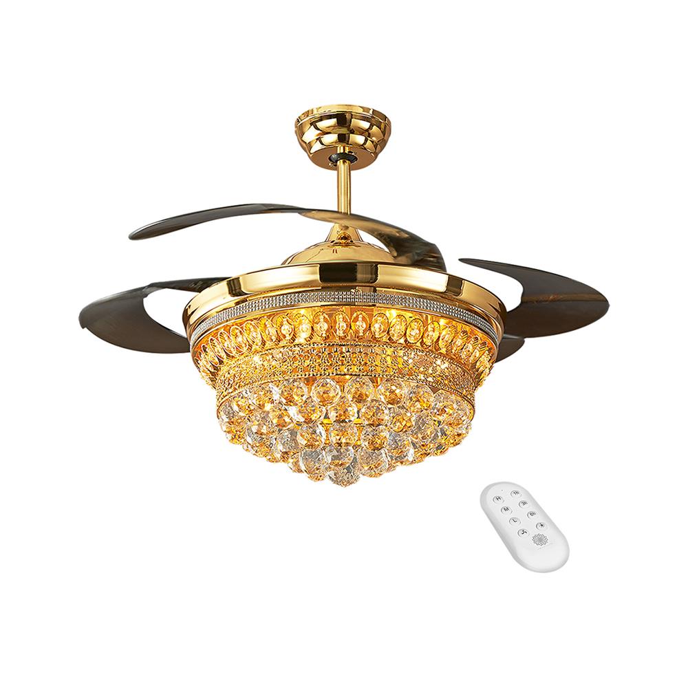 พัดลมโคมไฟ CARINI UFO-02-TRG 46 นิ้ว สีน้ำตาล/ทอง