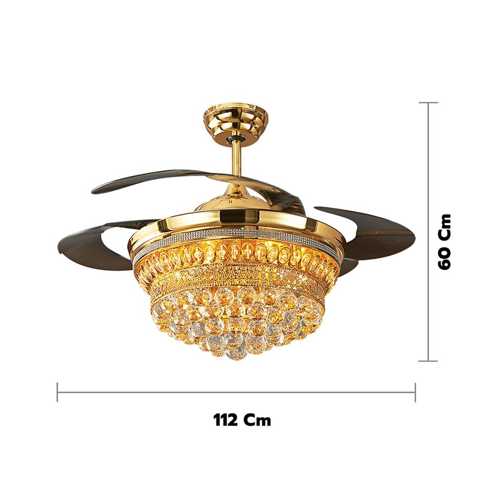 พัดลมโคมไฟ CARINI UFO-02-TRG 46 นิ้ว สีน้ำตาล/ทอง