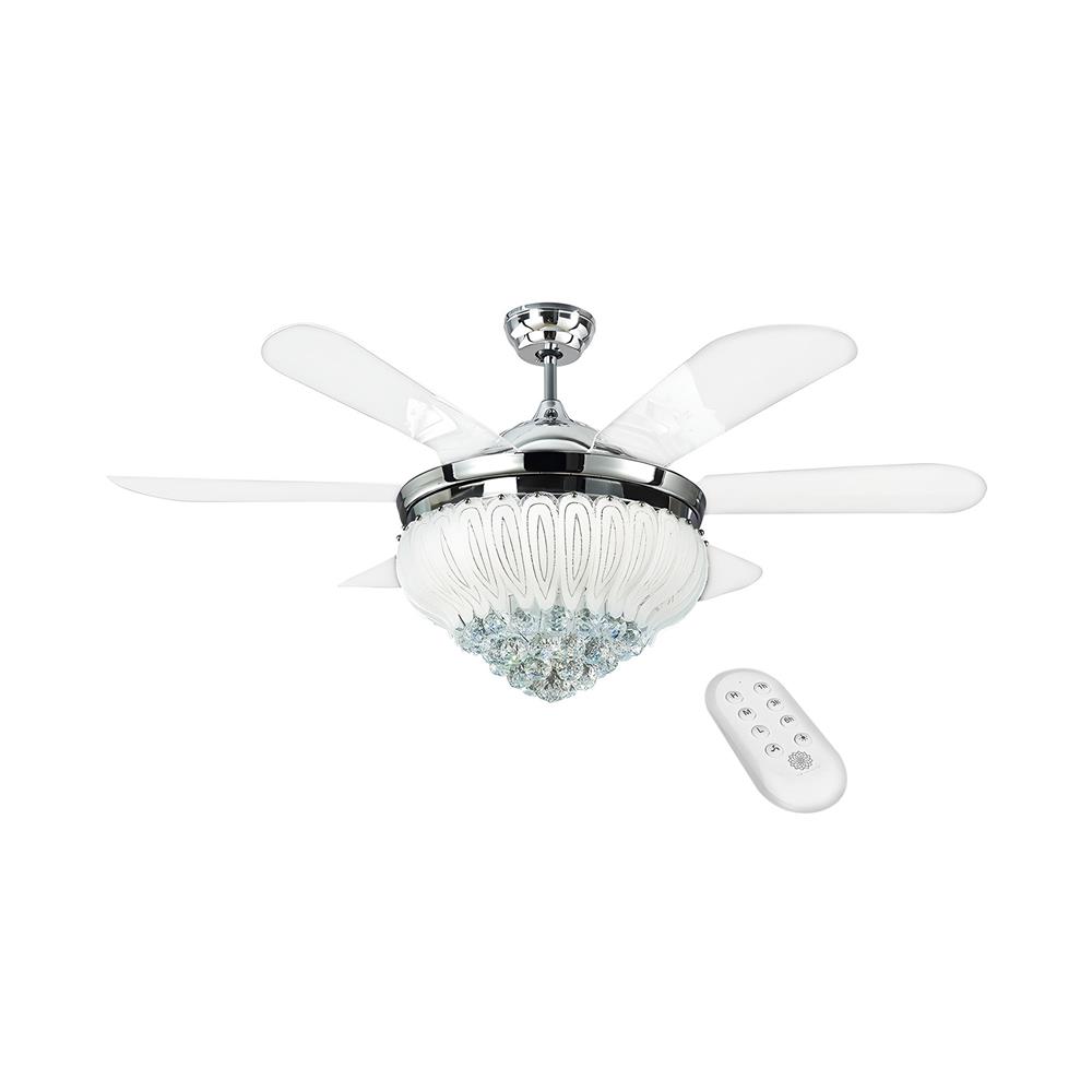 พัดลมโคมไฟ LED CARINI UFO-03-TSV 56 นิ้ว สีขาว/เงิน