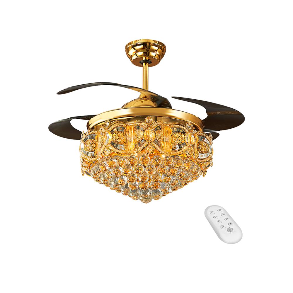 พัดลมโคมไฟ CARINI UFO-01-TRG 44 นิ้ว สีน้ำตาล/ทอง