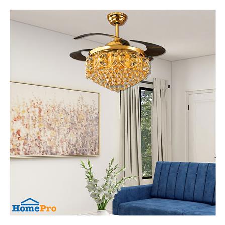 พัดลมโคมไฟ CARINI UFO-01-TRG 44 นิ้ว สีน้ำตาล/ทอง_2